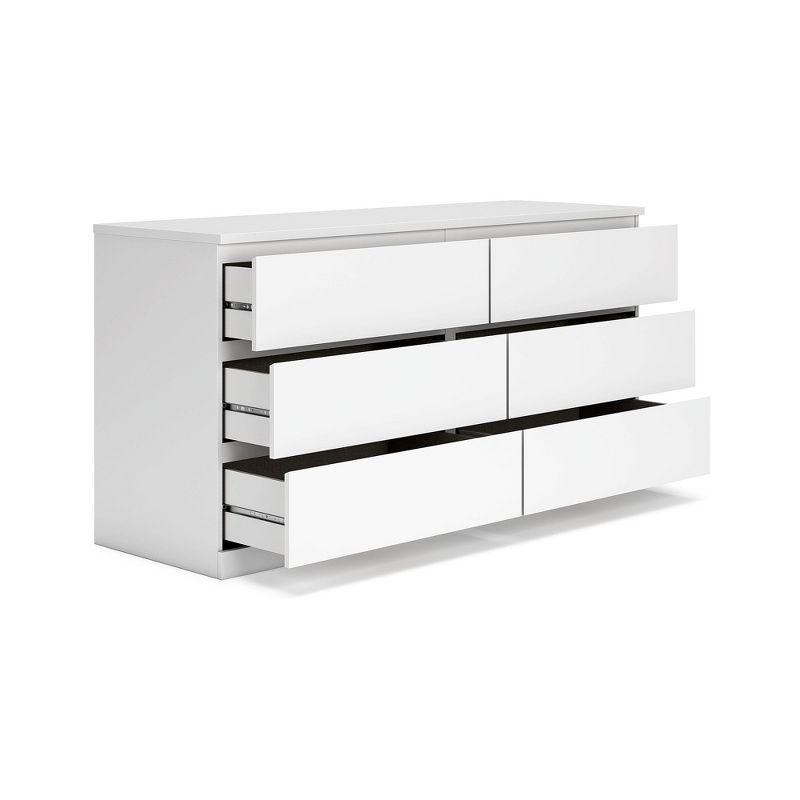 Signature Design by Ashley Onita Modern 6 Drawer Dresser, White