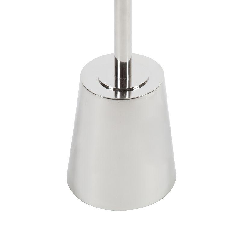 Kate and Laurel Tira Round Metal Side Table, 14x14x24, Silver and White
