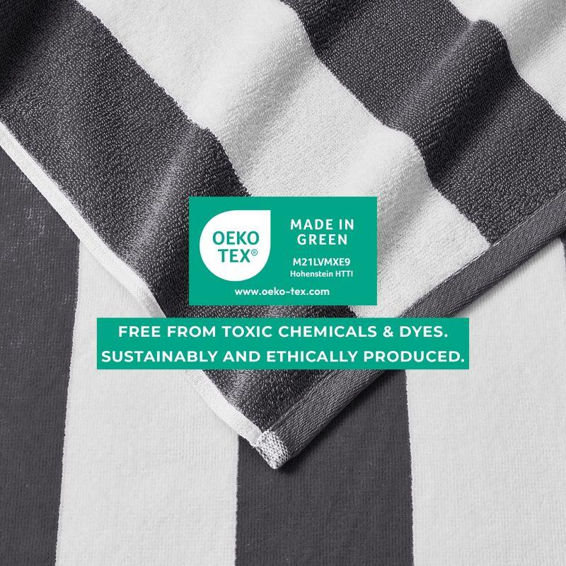 FreshFolds 100% Cotton Absorbent & Quick-Dry Cabana Beach Towels (Set of 4)