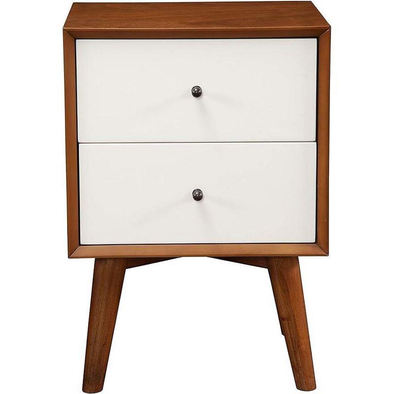 Flynn Acorn & White Solid Mahogany 2-Drawer Nightstand