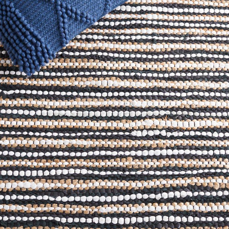 Vintage Leather VTL205 Hand Woven Area Rug - Black/Ivory - 6'x6' - Safavieh.