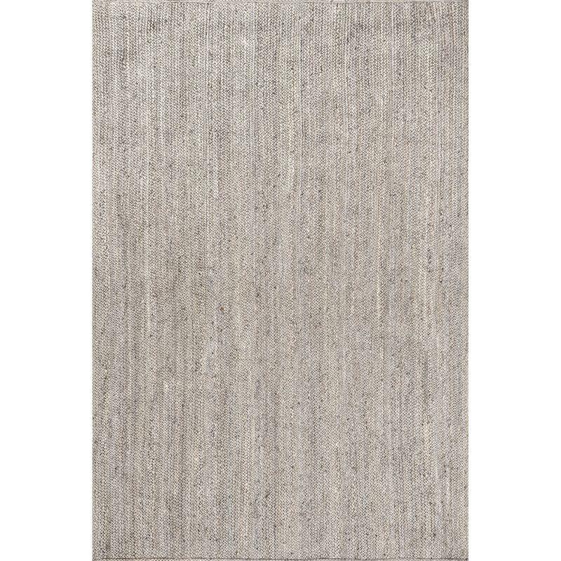 Handmade Gray Jute Flat Woven Area Rug, 3' x 5'