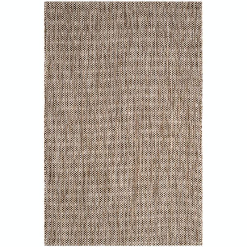 Courtyard CY8521 Power Loomed Indoor/Outdoor Area Rug - Natural/Black - 4'x5'7" - Safavieh..