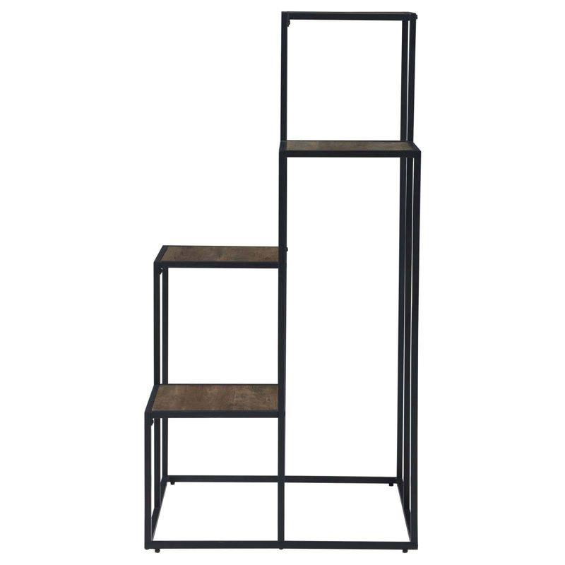 Coaster 50" Rito Industrial 4 Tier Display Shelf Rustic Brown/Black