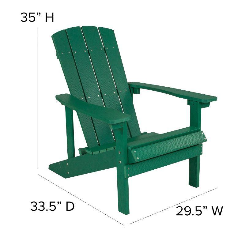 Coastal Breeze Green Poly Resin Adirondack Chair Set