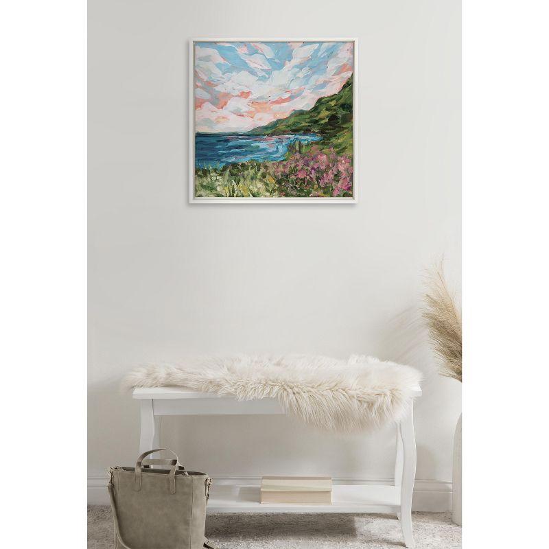 Kate and Laurel Sylvie Virgin Islands Framed Canvas by Emily Kenney, 22x22, White