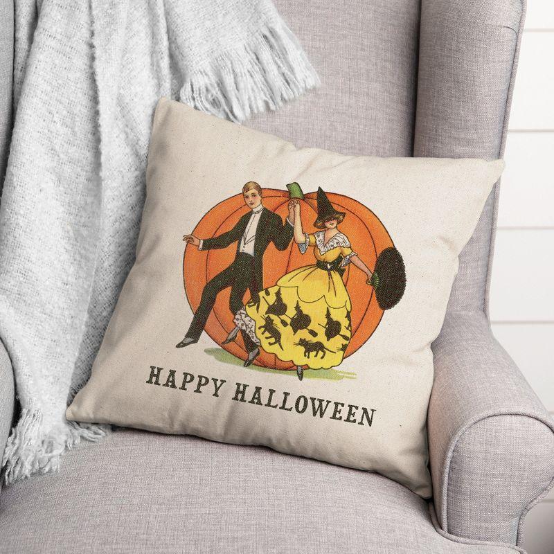 Creative Products Happy Halloween Linen Couple 18 x 18 Indoor / Outdoor Pillow