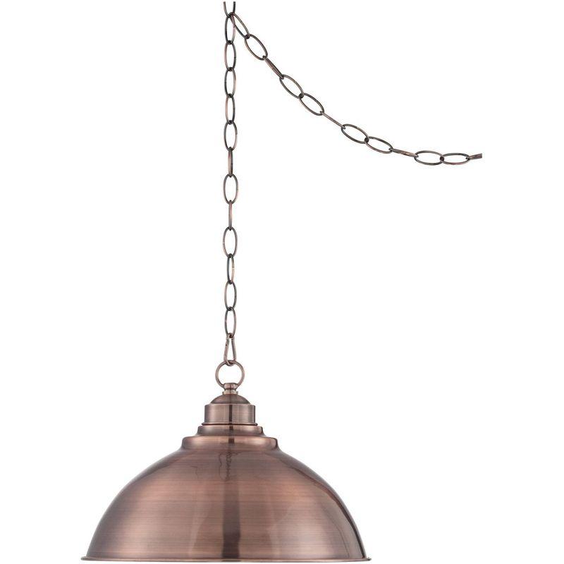 Farmhouse Copper Dome Pendant Light 13.98" Wide with Industrial Rustic Charm