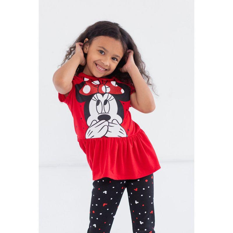 Disney Minnie Mouse Big Girls Graphic T-Shirt & Leggings Red/Black 14-16