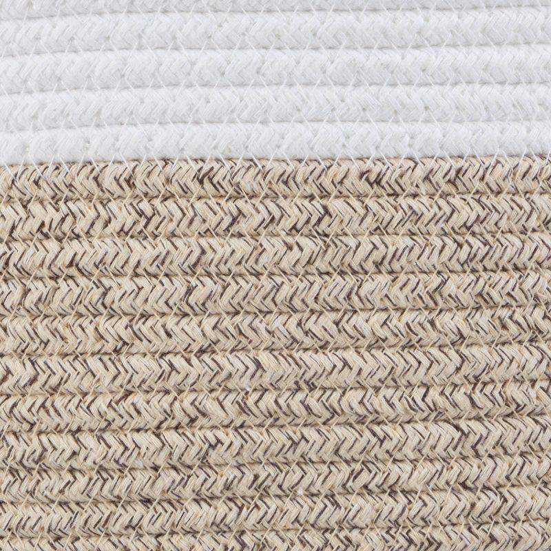 Home-Complete 3pc Storage Basket Set Natural: Cotton Square Decorative Bins for Shelves, Hand Wash, 12"x8.5"x5.5"