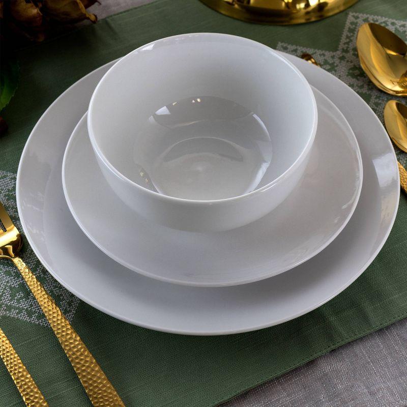 18pc Porcelain Luna Dinnerware Set White - Elama