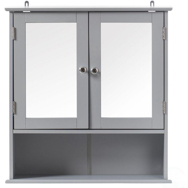 Basicwise Mirror Wall Mounted Cabinet For the Bathroom and Vanity with Adjustable Shelves