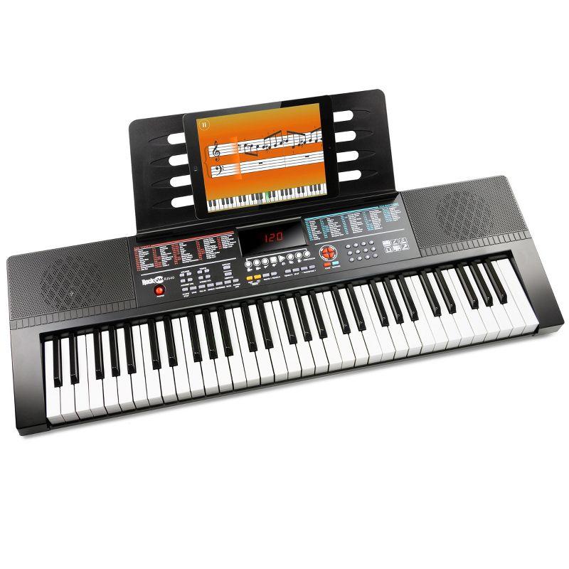 RockJam 61 Key Keyboard Piano Kit with Keyboard Stand, Headphones Sheet Music Stand & Lessons RJ640-XS
