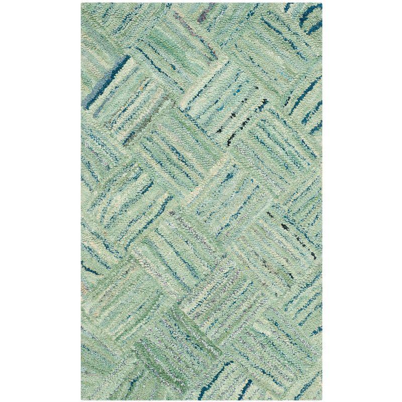 Handmade Nantucket Cotton Accent Rug 2' x 3' - Green & Multi