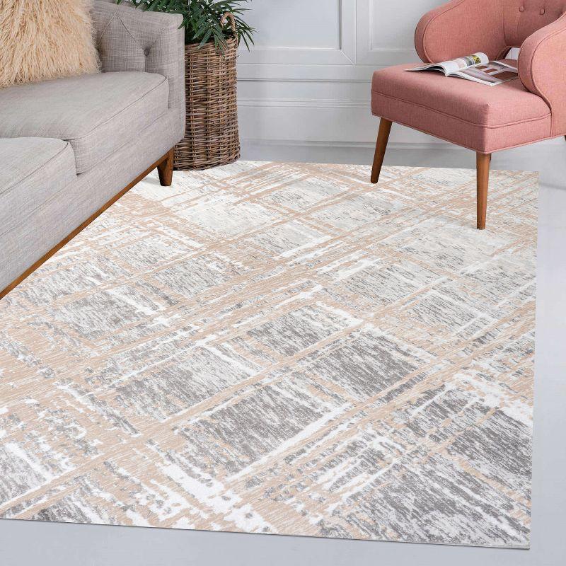 JONATHAN Y Slant Modern Abstract Beige/Gray 8 ft. x 10 ft. Area Rug