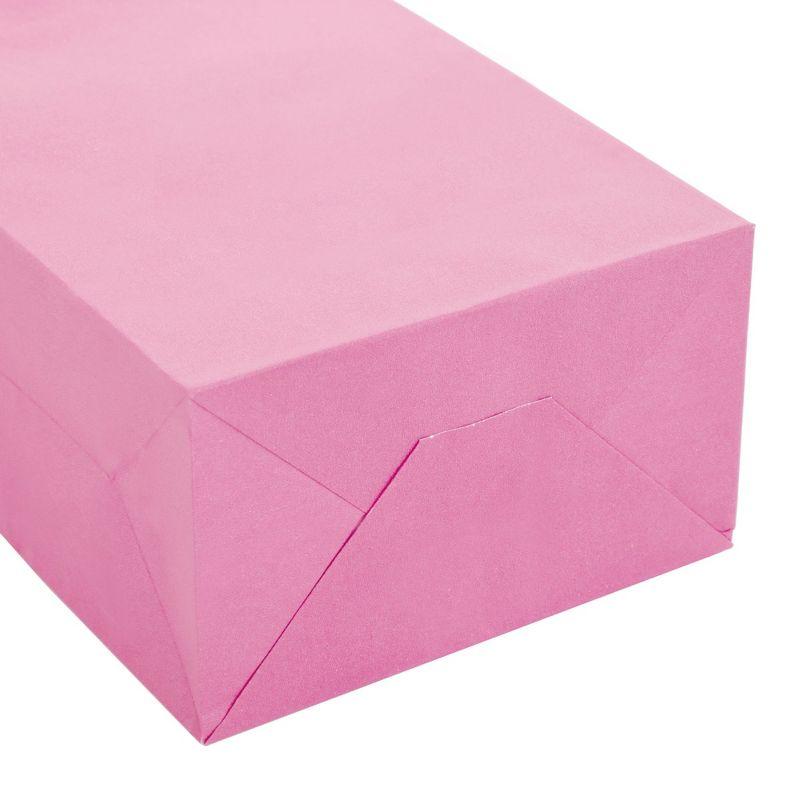 Blue Panda 25-Pack Pink Gift Bags with Handles - Small Paper Treat Bags for Birthday, Wedding, Retail (5.3x3.2x9 In)