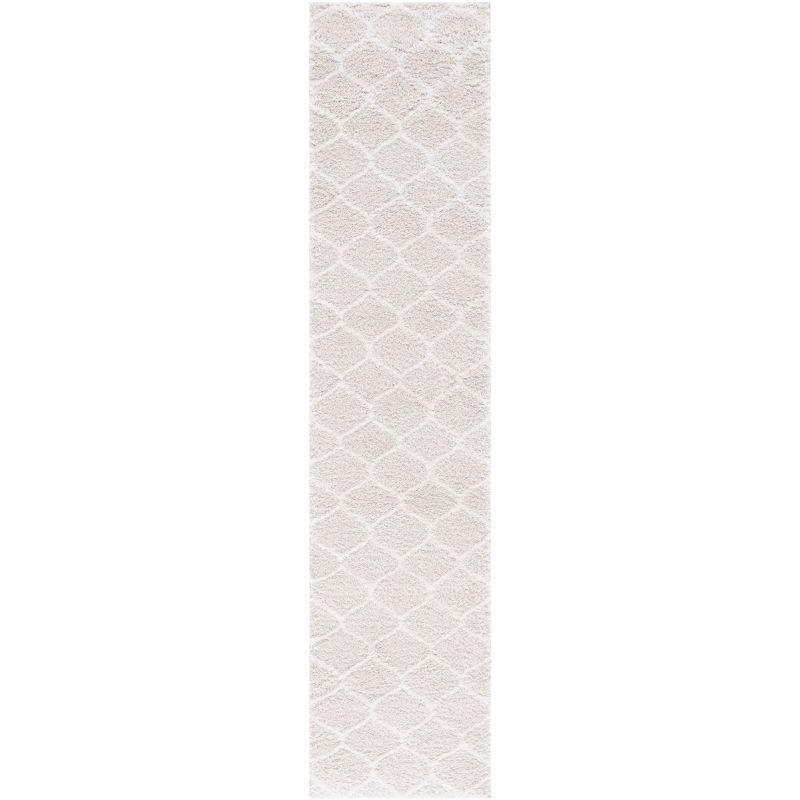 Tahoe Shag THO677 Power Loomed Indoor Runner Rug - Silver/White - 2'x9' - Safavieh
