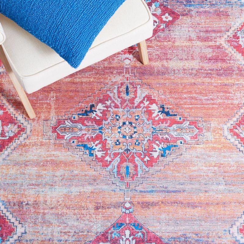 Serapi SEP376 Power Loomed Machine Washable Skid-Resistant Indoor Area Rug - Rust/Navy - 9'x12' - Safavieh