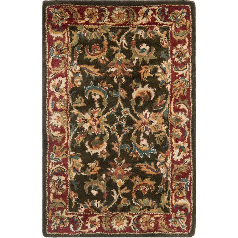 Alger Oriental Handmade Tufted Wool Dark Olive/Red Area Rug