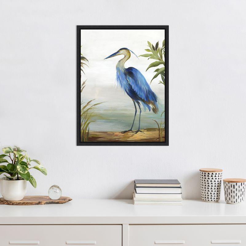 Amanti Art Blue Heron by Aimee Wilson Canvas Wall Art Print Framed 18" x 24" in Sylvie Black