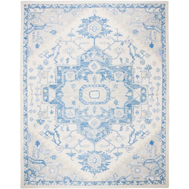 Micro-Loop MLP503 Hand Tufted Indoor Area Rug - Ivory/Blue - 8'x10' - Safavieh