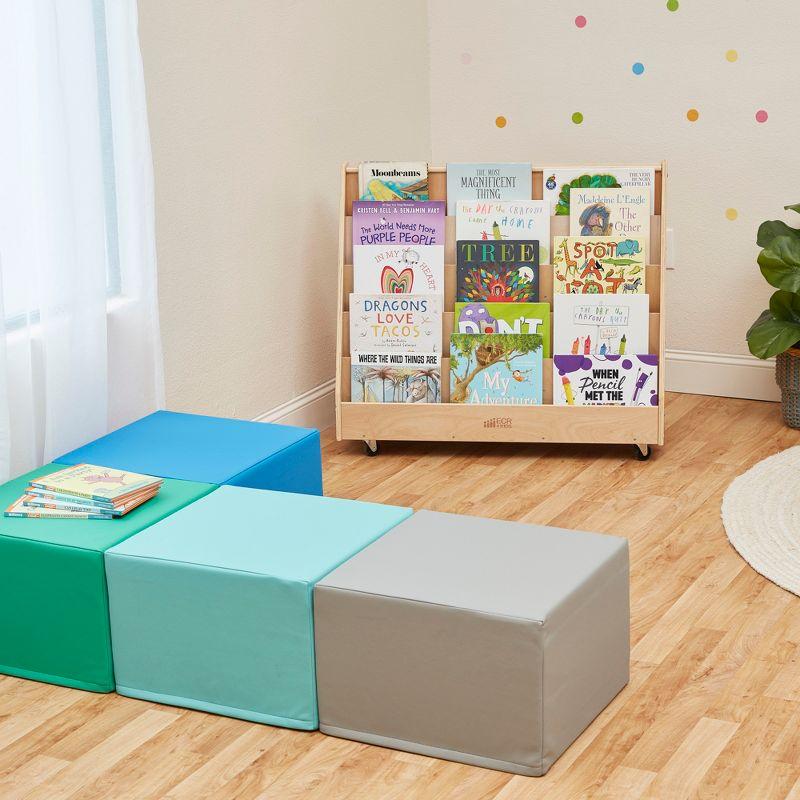 ECR4Kids Double-Sided Mobile Book Display, Classroom Bookshelf