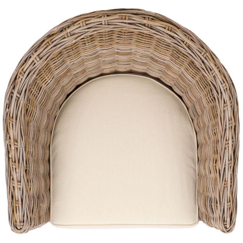 Omni Barrel Chair - FOX6501 - White/Natural Unfinished - Safavieh