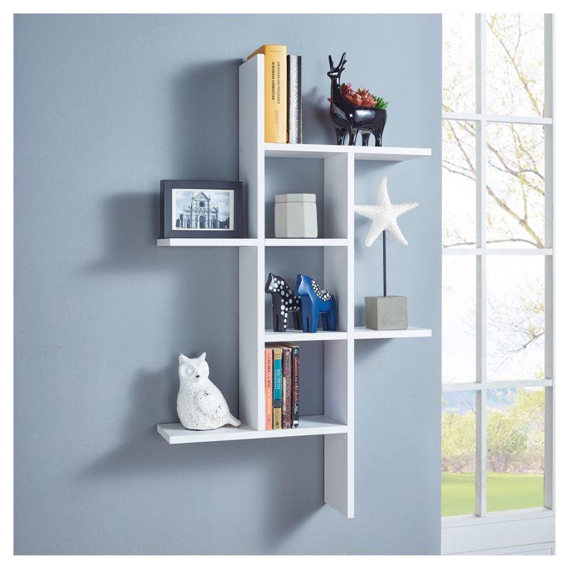 Modern White Cantilever Floating Wall Shelf, 40" x 24"