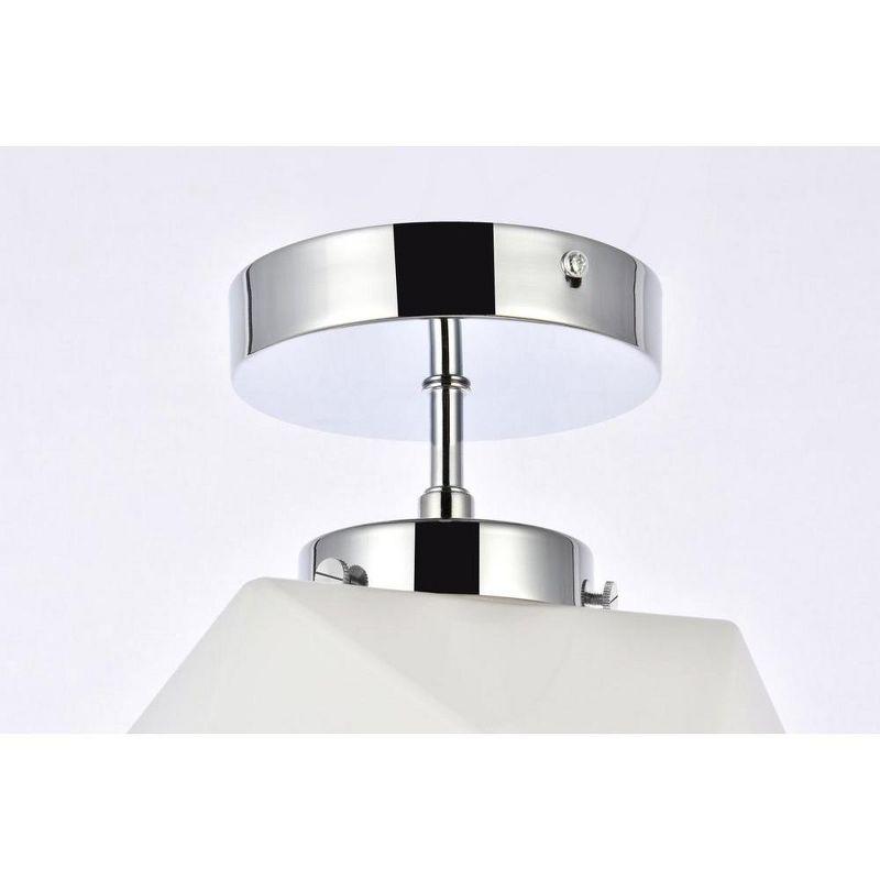 Elegant Lighting Lawrence 1 light chrome and white glass flush mount