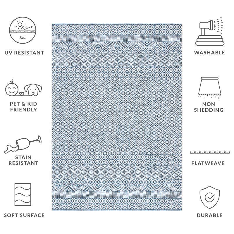 Courtyard CY8235 UV & Stain Resistant Non-Shedding Power Loomed Indoor/Outdoor Area Rug - Blue/Navy - 6'7"x9'6" - Safavieh