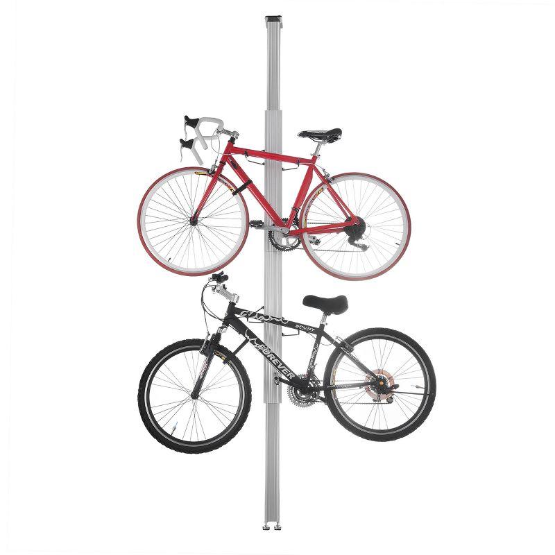 Leisure Sports Aluminum Bike Storage Rack with Tension Mount for Two Bicycles