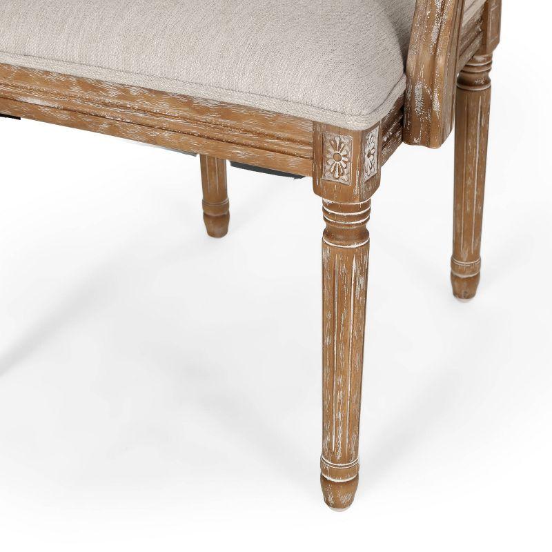 Set of 2 Maria French Country Wood & Cane Dining Chairs with Arms - Christopher Knight Home