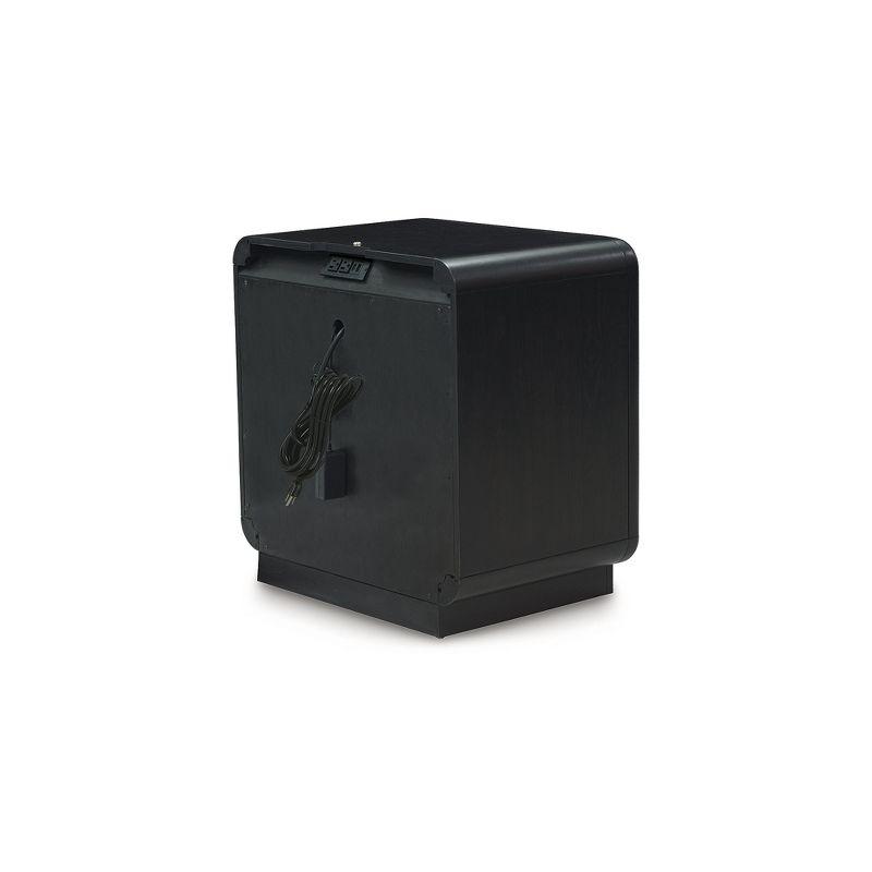 Signature Design by Ashley Rowanbeck Nightstand with LED Nightlight, Black