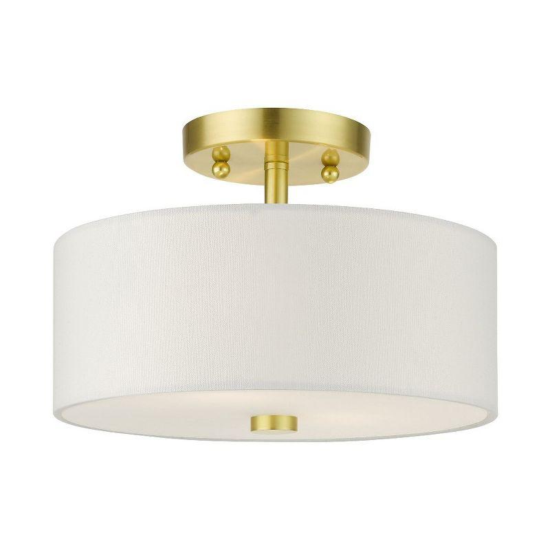 Livex Lighting Meridian 2 - Light Semi-Flush Mount in  Satin Brass