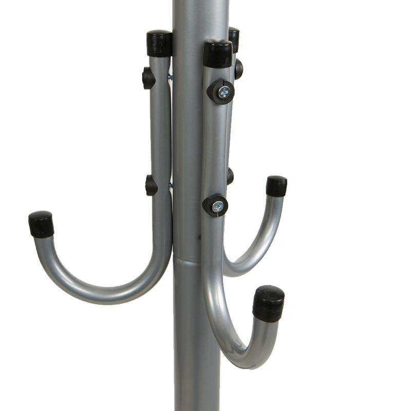 Mind Reader 3-Tier Standing Coat Rack, 11 Hooks, Silver