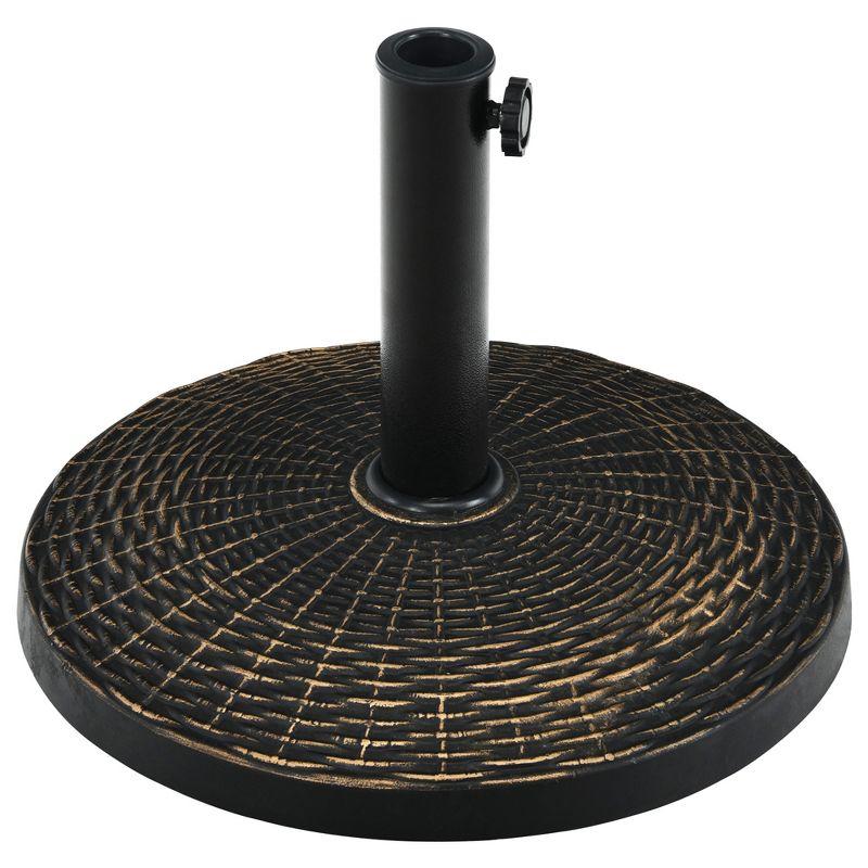 Bronze Resin and Steel Round Patio Umbrella Base Stand