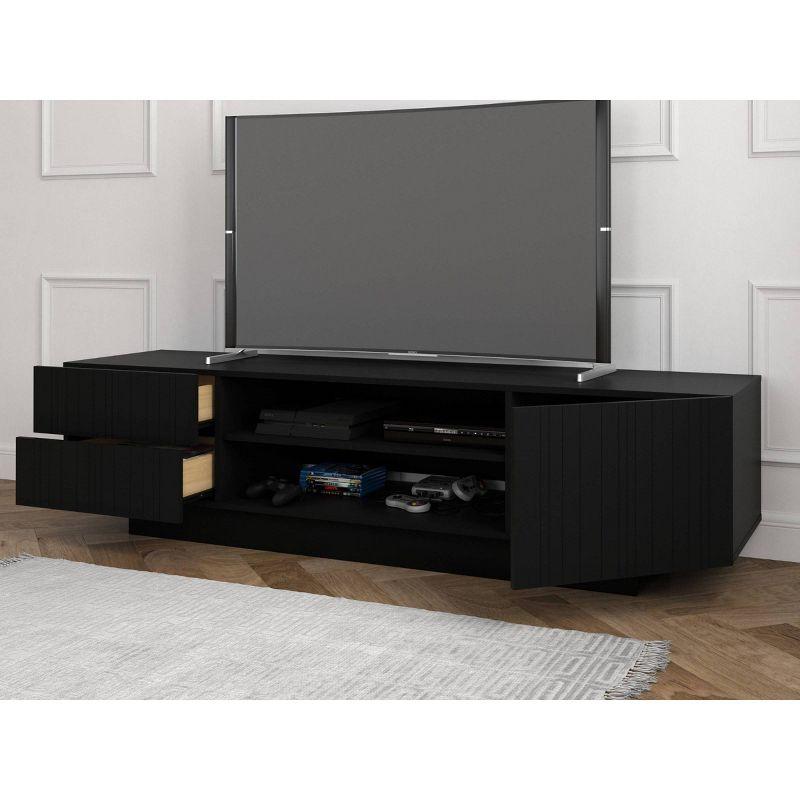 Galleri 72" Black TV Stand with Cabinet and Shelves