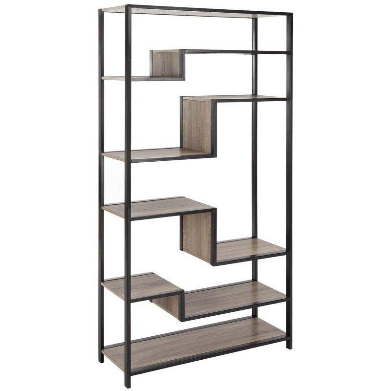 Joanna Retro Mid Century Wood Etagere - Light Brown/Black - Safavieh.