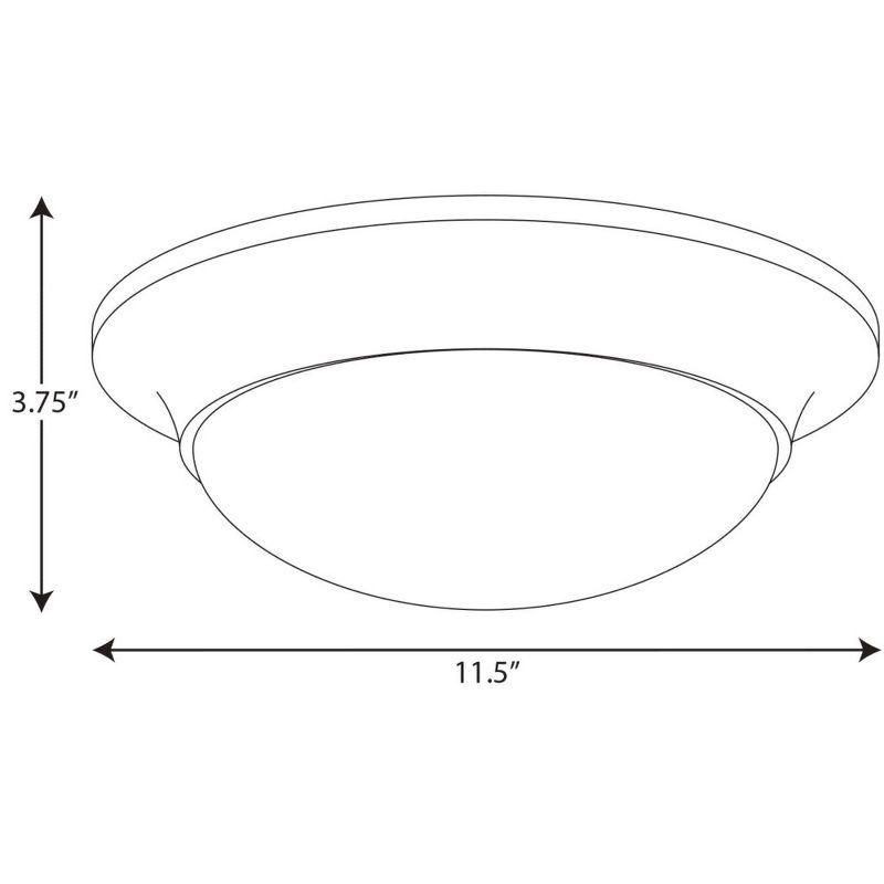 Progress Lighting, Etched Glass, 1-Light Flush Mount, Satin Brass, White Glass, Material: Steel, Finish Color: Satin Brass, Width: 11.5"