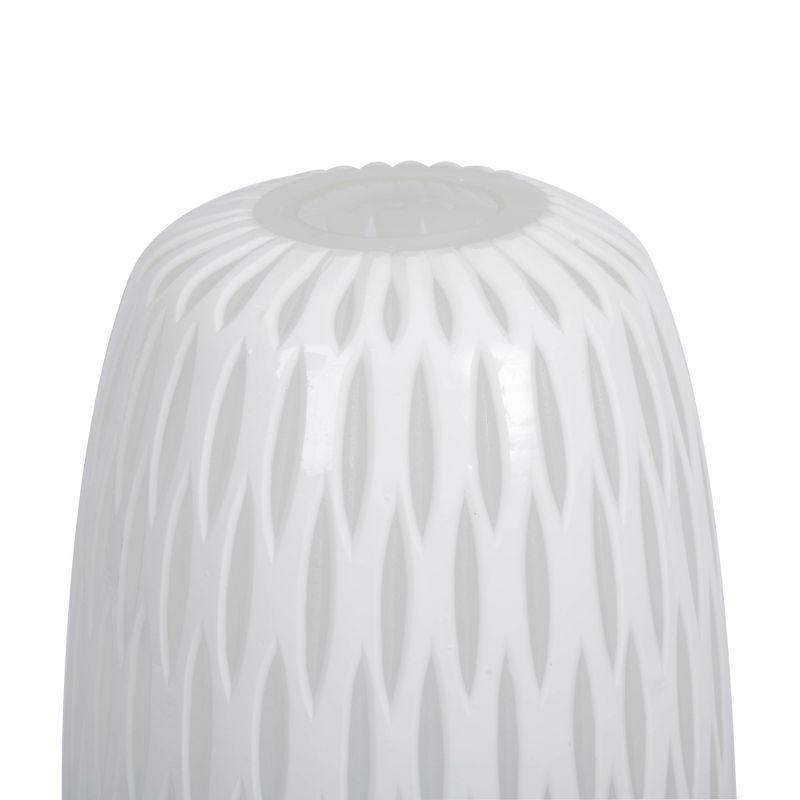 Vickerman 13" White Frosted Glass Vase. This lightly frosted vase is accented with a white diamond pattern. Pair this vase with your favorite faux