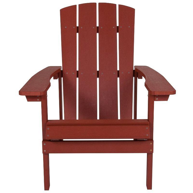 Riviera Red Adirondack Patio Chair with Weather-Resistant Frame