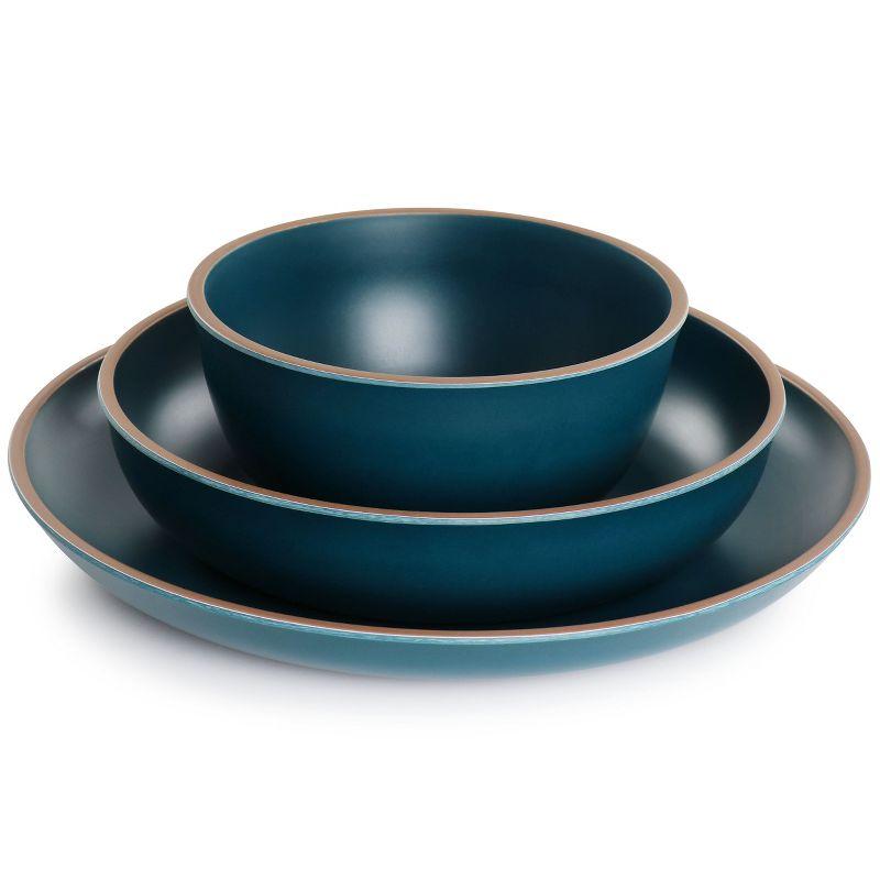 Gibson Home Rockabye 12 Piece Double Bowl Melamine Dinnerware Set