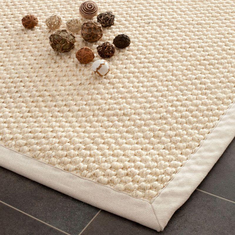 Cream Hand-Knotted Cotton Flatweave Area Rug, 5' x 8'