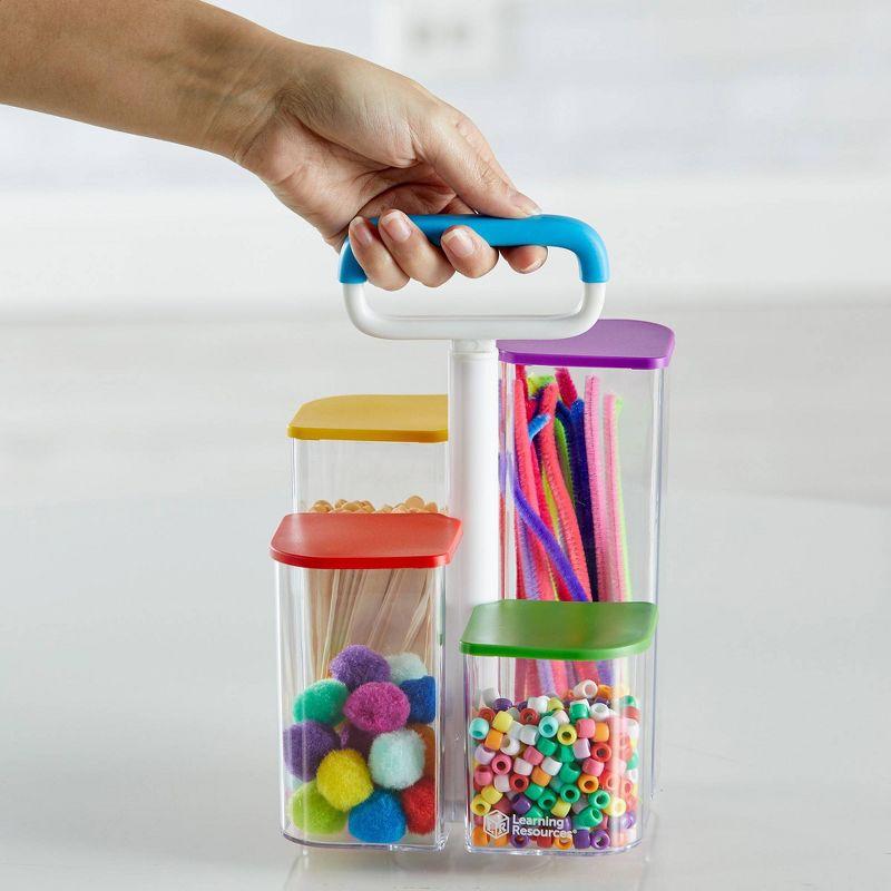 Colorful Stackable Kids' See-Thru Storage Caddy with Lids