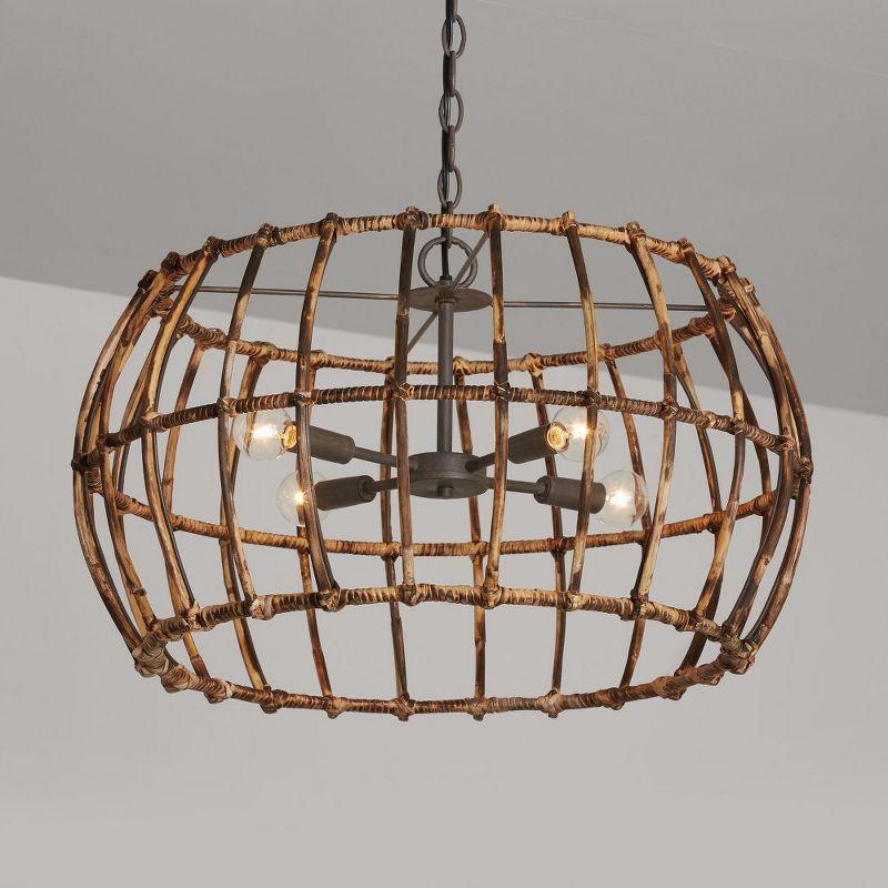 Capital Lighting Sanibel 4 - Light Pendant in  Blazed Rattan/Nordic Grey