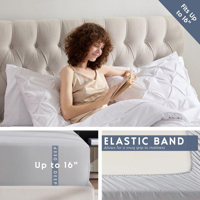 Nestl Bed-in-A-Bag Pleated Comforter Set with Bed Sheets