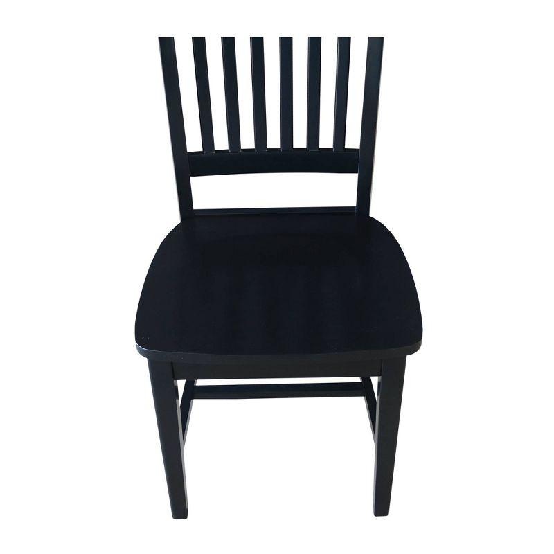 Set of 2 Mission Side Chair Black - International Concepts: Solid Wood, Slat Back, Armless