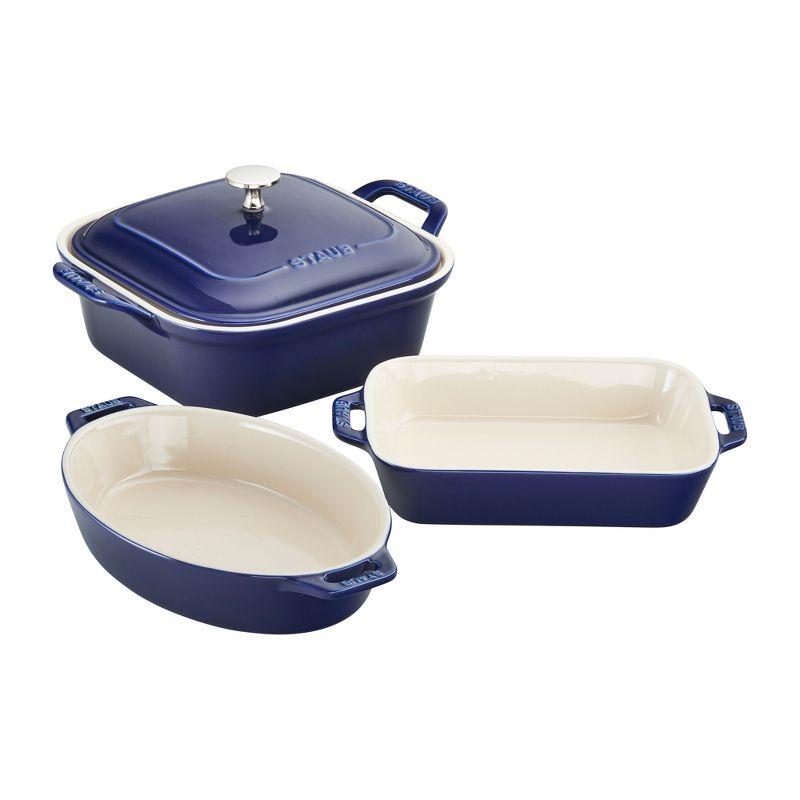 Staub Ceramic Baking Pans Set, Casserole Dish with Lid, Brownie Pan