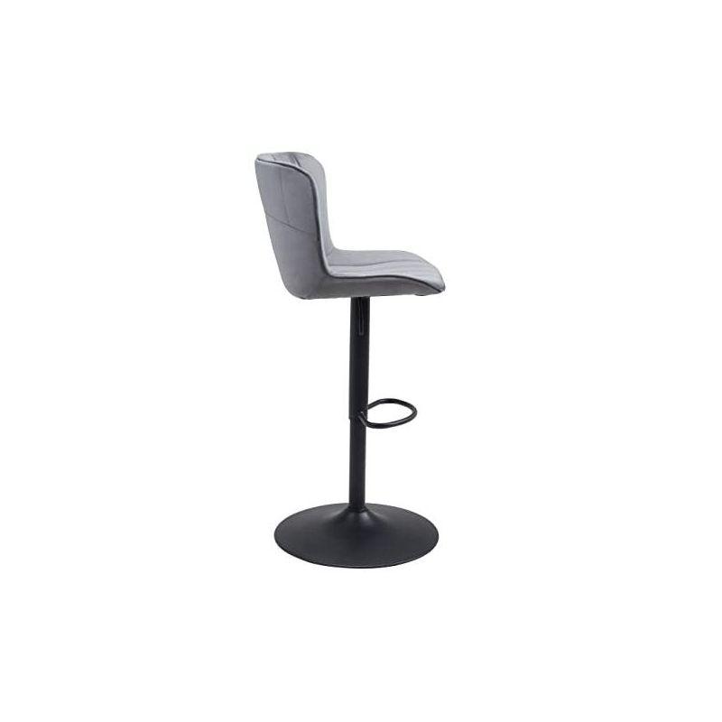 Adjustable Gray Polyester Modern Swivel Bar Stool