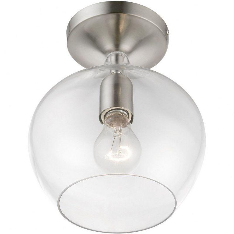 Livex Lighting Aldrich 1 - Light Semi-Flush Mount in  Brushed Nickel